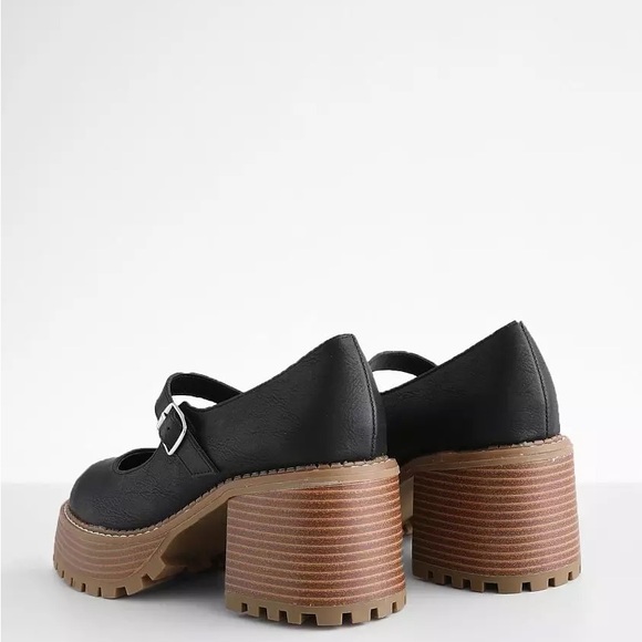 MIA NATANIA LUG SOLE MARY JANE SHOES BLACK NWOT SZ 8.5 - Picture 6 of 16